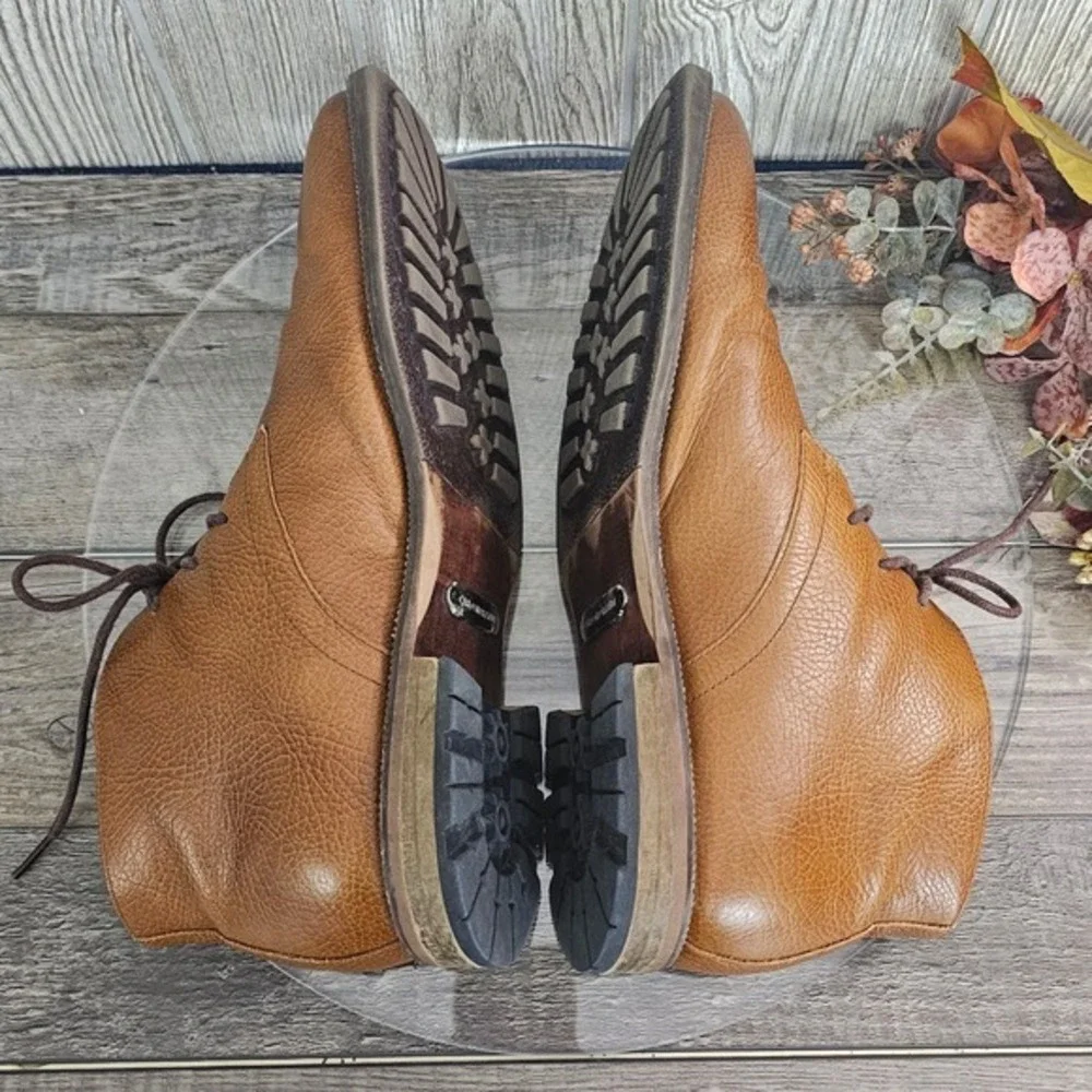 Carlo Morandi Men's Leather Chukka Boots Brown Lace Up‎ Ankle Boots 9.5D Dress